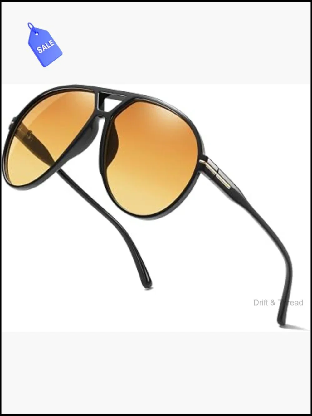 Oversized Square Sunglasses Unisex Retro Aviator UV400 Protection